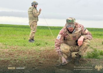 حملة لإزالة مخلفات الحرب في ريف تل تمر بالحسكة