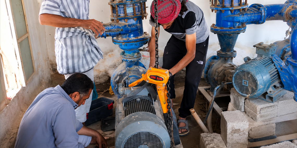 Restarting the Al-Tayyana and Al-Shannan drinking water stations in the eastern countryside of Deir Ezzor